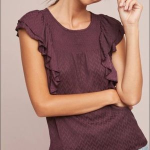 Anthropologie Meadow Rue Majolica Blouse in Plum